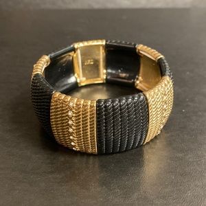 NRQ Black & Gold Rhinestone Stretch Bracelet